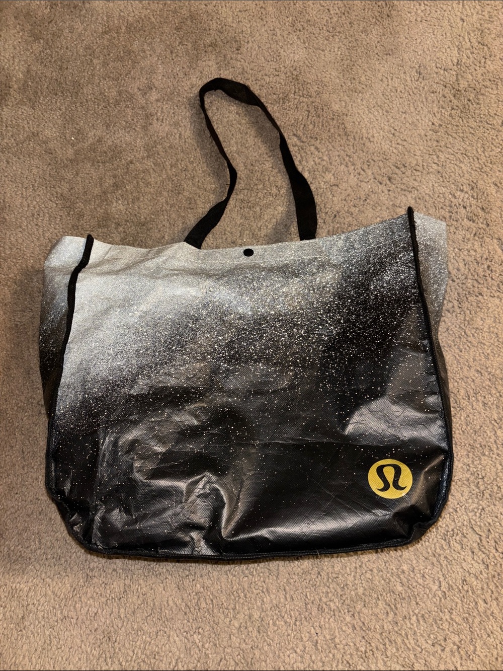 lululemon athletica Black Tote Bag with Yellow Logo